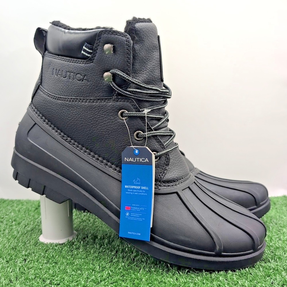 3M‎ Nautica Bedford Winter Boots Men's 12 Black Waterproof Shell Insulated Shoes